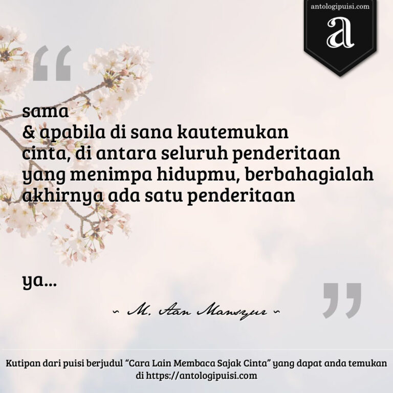 Cara Lain Membaca Sajak Cinta