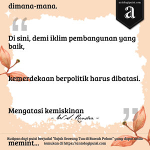 Sajak Seorang Tua di Bawah Pohon