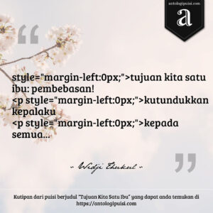 Tujuan Kita Satu Ibu