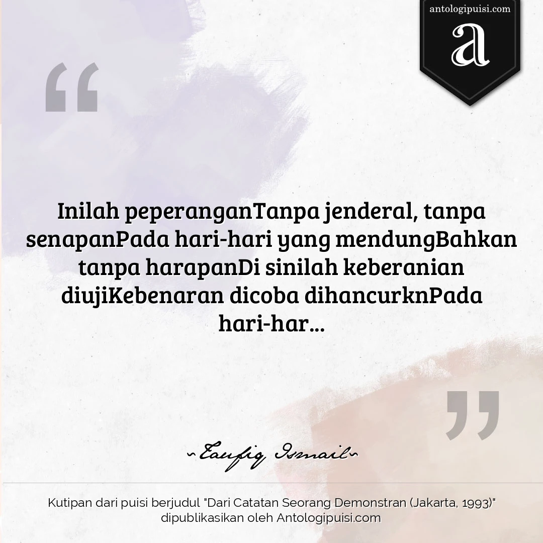 Dari Catatan Seorang Demonstran (Jakarta, 1993)